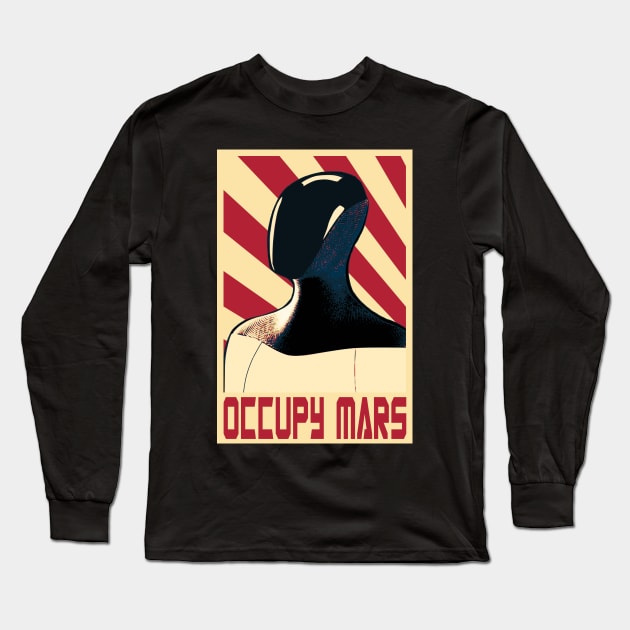 Occupy Mars Tesla Bot Long Sleeve T-Shirt by Nerd_art